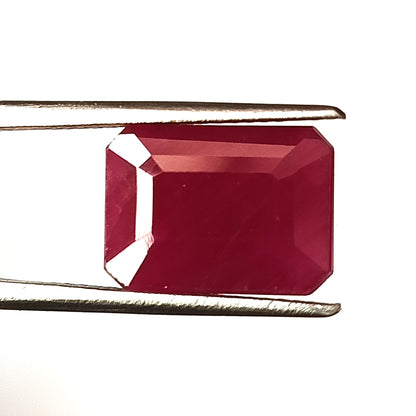 7.25 Carat 9.2X12.5X5.3 (WXLXD) Natural Emerald Cut Mozambique Ruby