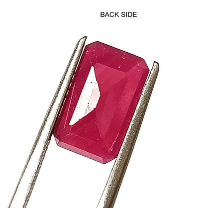3.95 Carat 6.8X11X4.2 (WXLXD) Natural Emerald Cut Mozambique Ruby