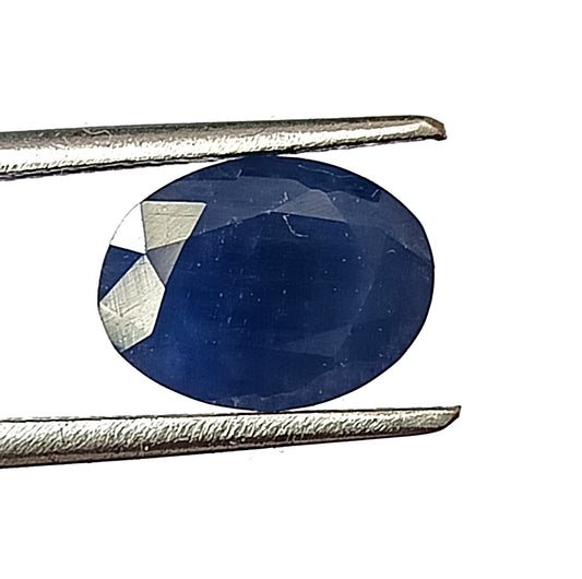 3.95 Carat 7.4x9.8x5.5 (WXLXB) Oval Cut  Natural Unheated Blue Sapphire