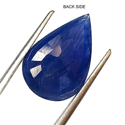 8.65 Carat 11.5X17X5 (WXLXB) Pear Shaped Unheated Natural Blue Sapphire