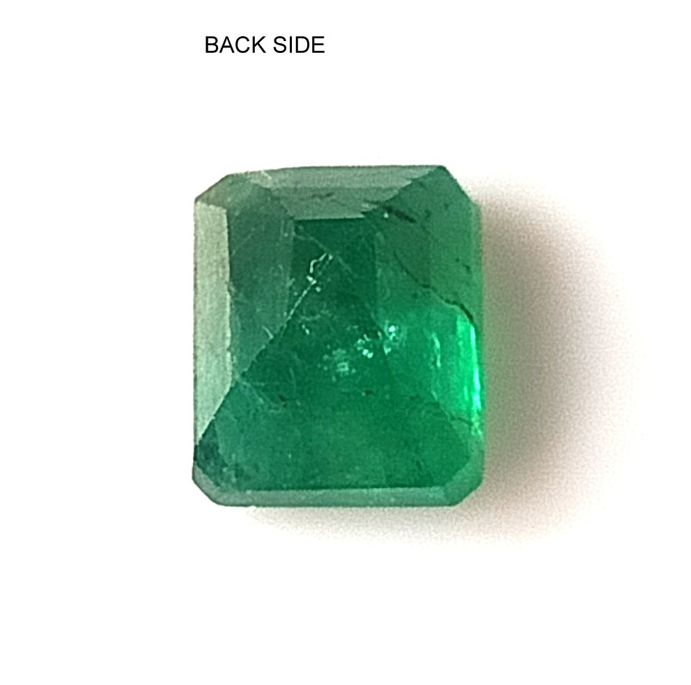 1.65 Carat 6X7X5.5 (WXLXD) Natural Emerald Cut Zambian Emerald