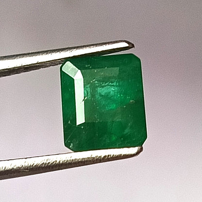 1.65 Carat 6X7X5.5 (WXLXD) Natural Emerald Cut Zambian Emerald