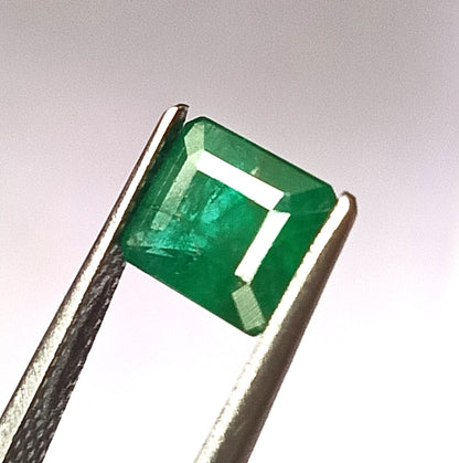 1.65 Carat 6X7X5.5 (WXLXD) Natural Emerald Cut Zambian Emerald