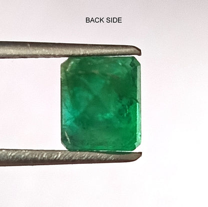 1.65 Carat 6X7X5.5 (WXLXD) Natural Emerald Cut Zambian Emerald