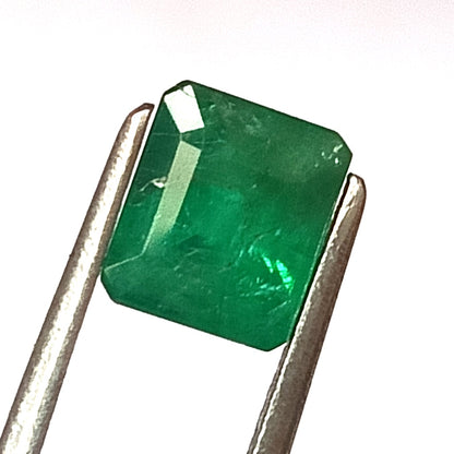 1.65 Carat 6X7X5.5 (WXLXD) Natural Emerald Cut Zambian Emerald