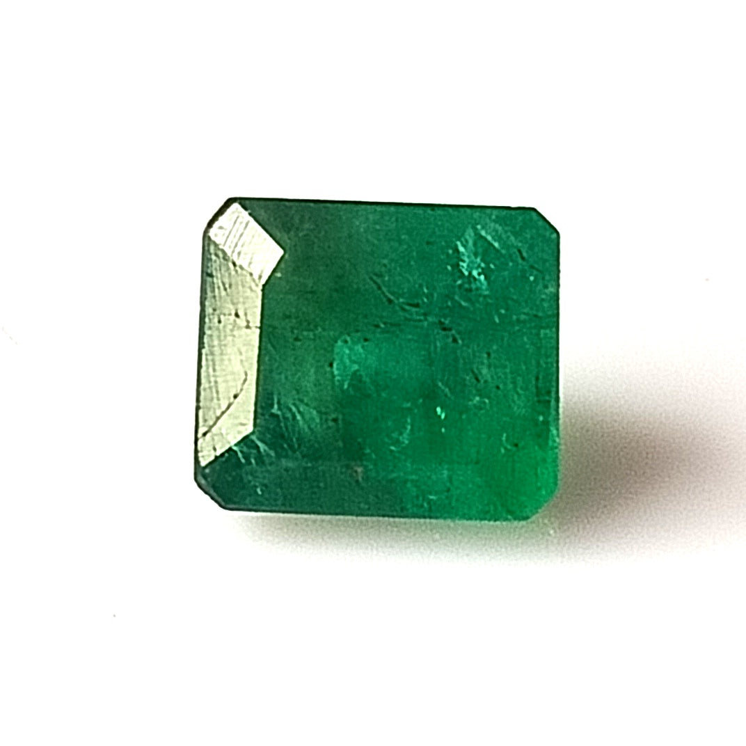 1.65 Carat 6X7X5.5 (WXLXD) Natural Emerald Cut Zambian Emerald