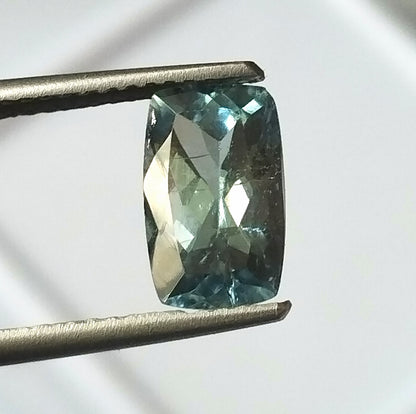 1.75 Carat 5.6X9.2X4.5 (WXLXD) Natural Elongated Cushion Cut Aqua/Lagoon Colour Tourmaline Gemstone