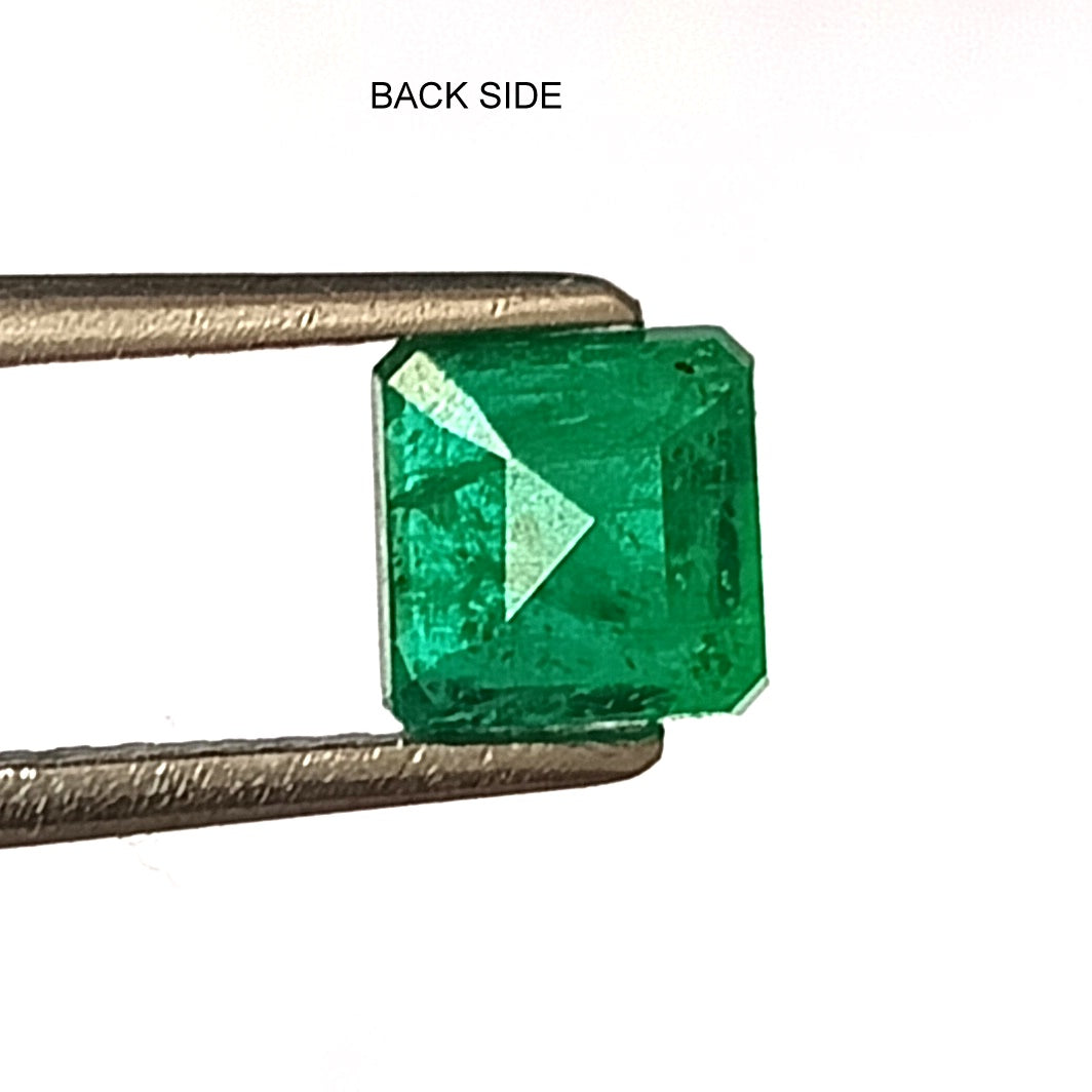 0.90 Carat 5.4X5.4X3.9 (WXLXD) Natural Cushion Cut Zambian Emerald