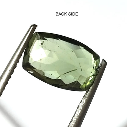 2.45 Carat 6.9X10.3X4.5 (WXLXD) Natural Elongated Cushion Cut Green Colour Tourmaline Gemstone