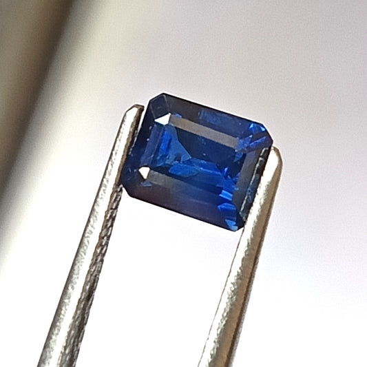 1.30 Carat 5X6X3.9 (WXLXD) Natural Unheated Australian Emerald Cut Blue Sapphire