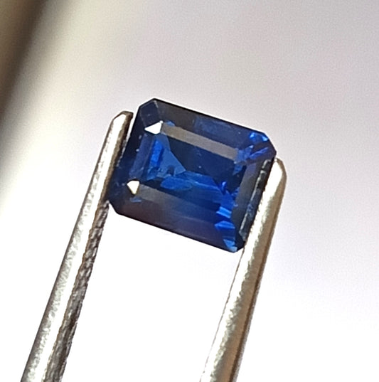 1.30 Carat 5X6X3.9 (WXLXD) Natural Unheated Australian Emerald Cut Blue Sapphire
