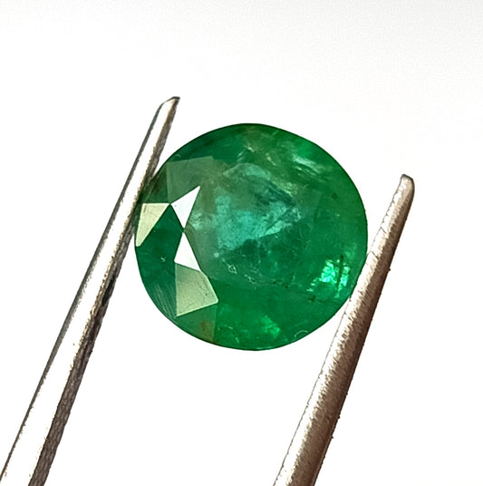 3.15 Carat 9.5X9.5X6 (WXLXD) Natural Round Cut Zambian Emerald