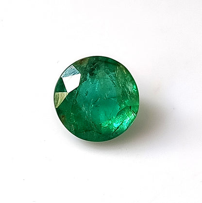 3.15 Carat 9.5X9.5X6 (WXLXD) Natural Round Cut Zambian Emerald
