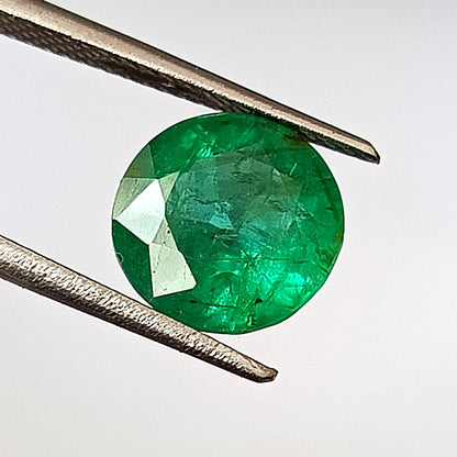 3.15 Carat 9.5X9.5X6 (WXLXD) Natural Round Cut Zambian Emerald