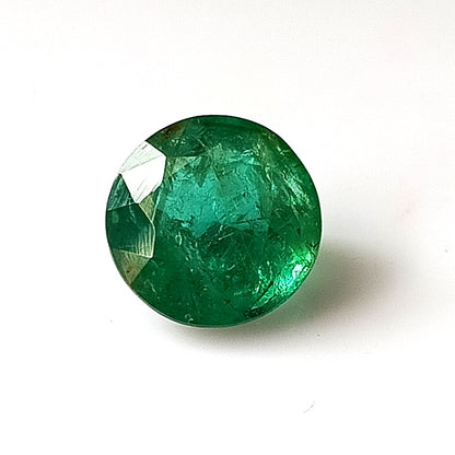3.15 Carat 9.5X9.5X6 (WXLXD) Natural Round Cut Zambian Emerald