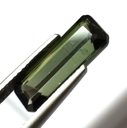 4.05 Carat 5.5X15X4.8 (WXLXD) Natural Emerald Cut Green Colour Tourmaline Gemstone