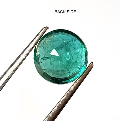 3.05 Carat 9X9X6.6 (WXLXD) Natural Round Cut Zambian Emerald
