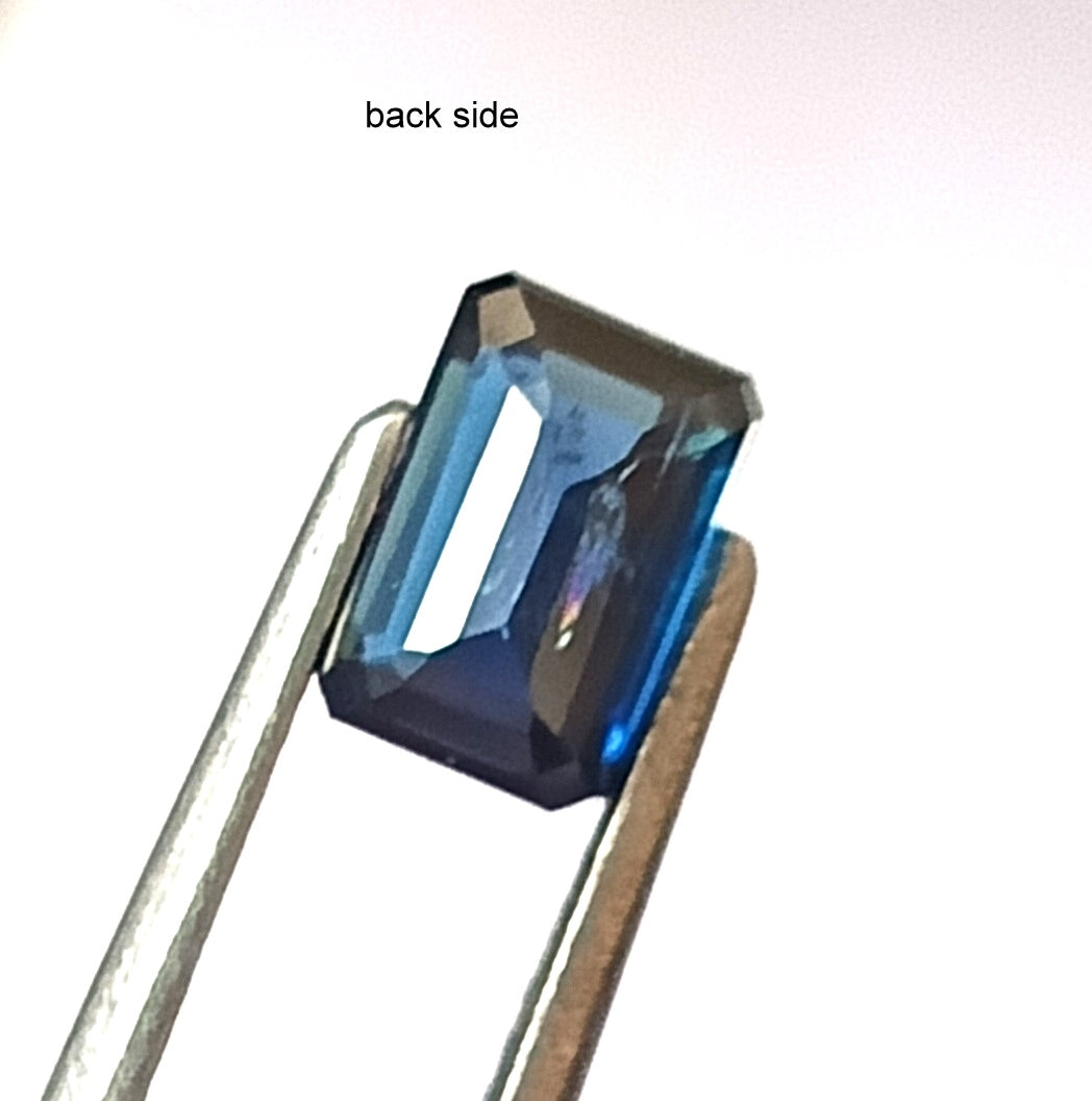 1.30 Carat 4.6X6.8X3.2 (WXLXD) Natural Unheated Emerald Cut Australian Blue Sapphire