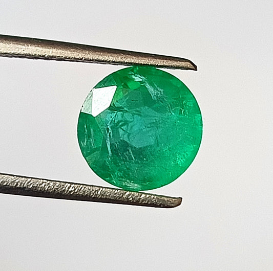 1.90 Carat 8X8X4.7 (WXLXD) Natural Round Cut Zambian Emerald