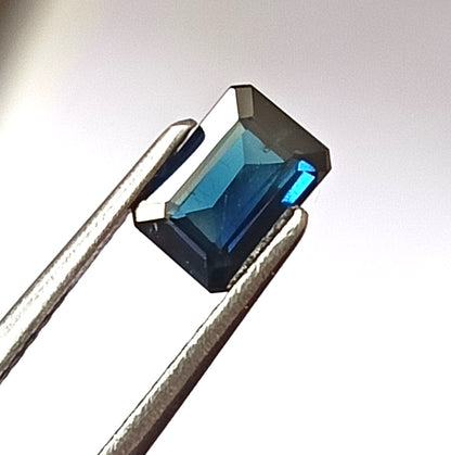 1.20 Carat 6.5X4.6X3 (WXLXD) Natural Unheated Australian Emerald Cut Blue Sapphire