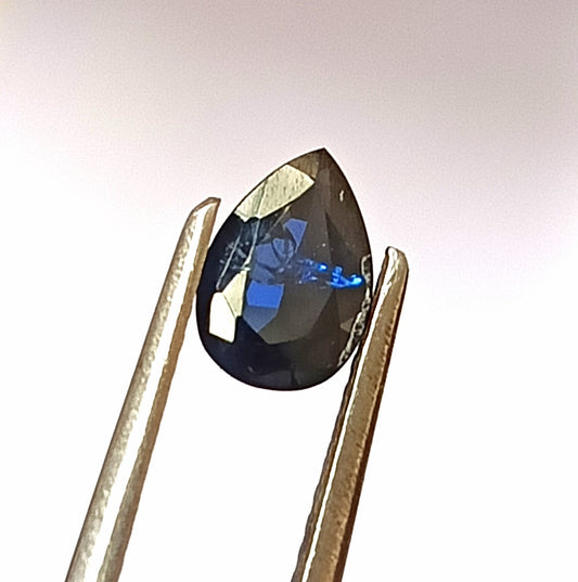 0.90 Carat 7X5X3 (WXLXD) Natural Unheated Pear Cut Australian Blue Sapphire