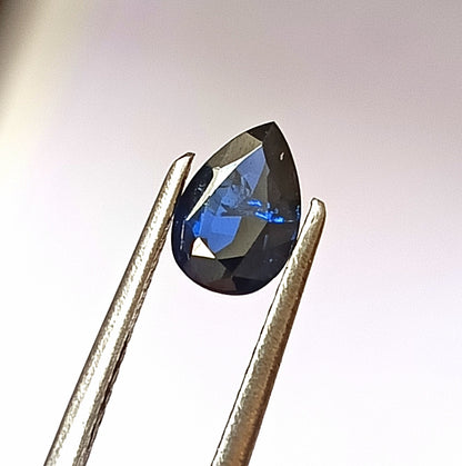 0.90 Carat 7X5X3 (WXLXD) Natural Unheated Pear Cut Australian Blue Sapphire