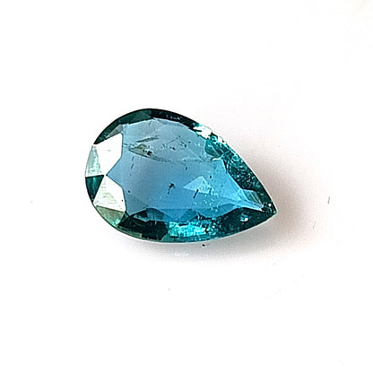 0.95 Carat 6X9X2.6 (WXLXD) Natural Pear Shaped Blueish-green Zambian Emerald