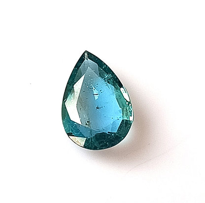 0.95 Carat 6X9X2.6 (WXLXD) Natural Pear Shaped Blueish-green Zambian Emerald