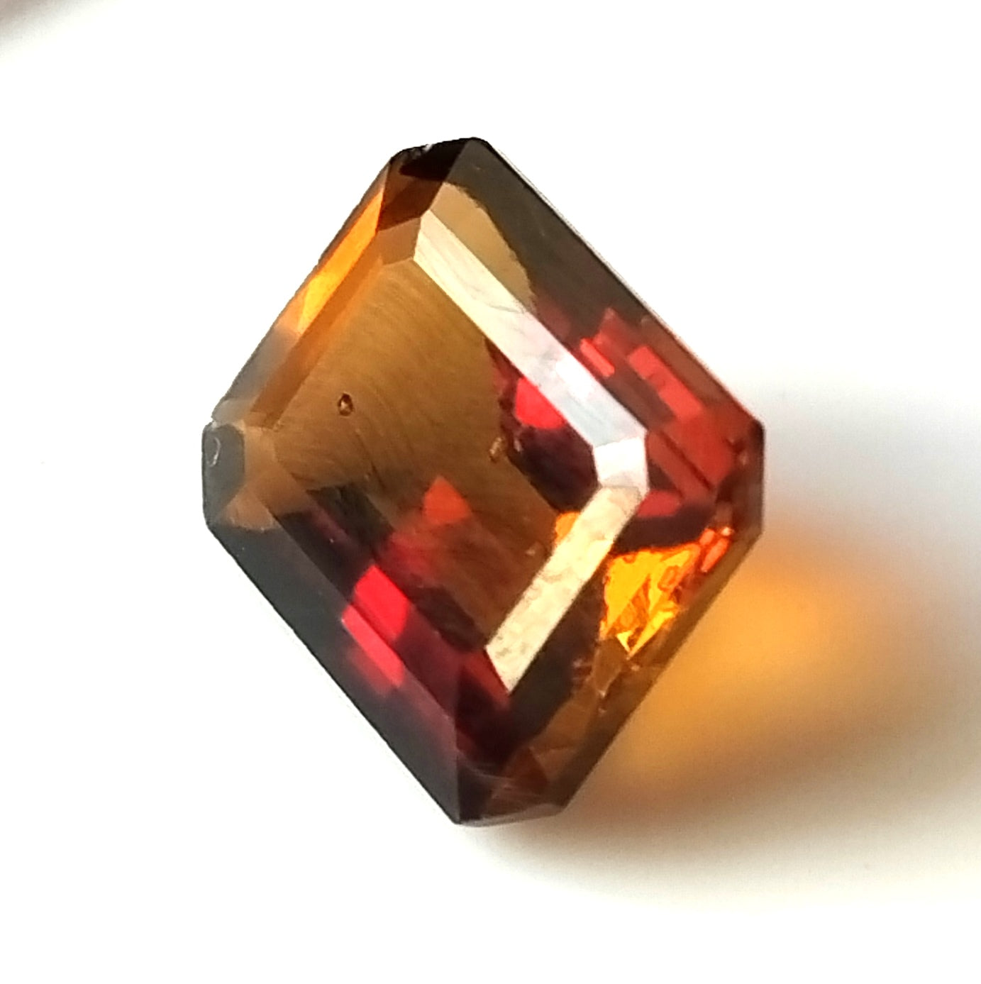 3.90 Carat 8.3X11X5.3 (WXLXD) Natural Emerald Cut Petrol/Honey Colour Tourmaline Gemstone