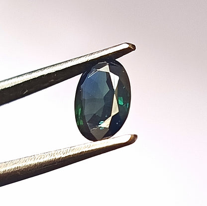 0.90 Carat 5.5X7.2X2.4 (WXLXD) Natural Unheated Oval Shaped Australian Green Sapphire