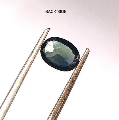0.90 Carat 5.5X7.2X2.4 (WXLXD) Natural Unheated Oval Shaped Australian Green Sapphire