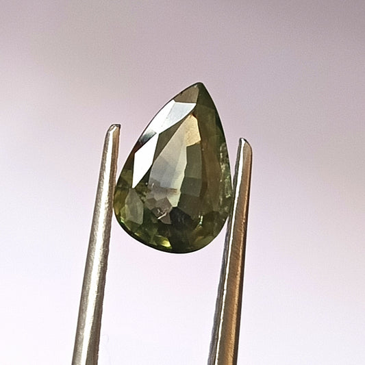 1.70 Carat 6.7X10X3.2 (WXLXD) Natural Unheated Pear Cut Australian Green Sapphire