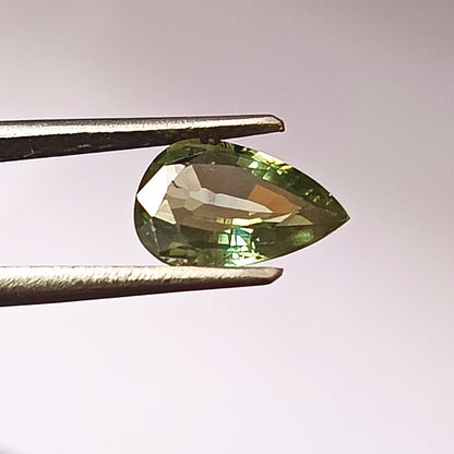 1.70 Carat 6.7X10X3.2 (WXLXD) Natural Unheated Pear Cut Australian Green Sapphire