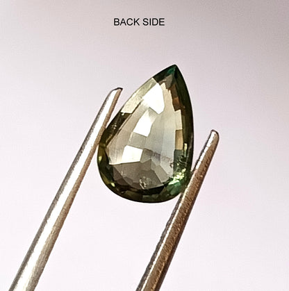 1.70 Carat 6.7X10X3.2 (WXLXD) Natural Unheated Pear Cut Australian Green Sapphire