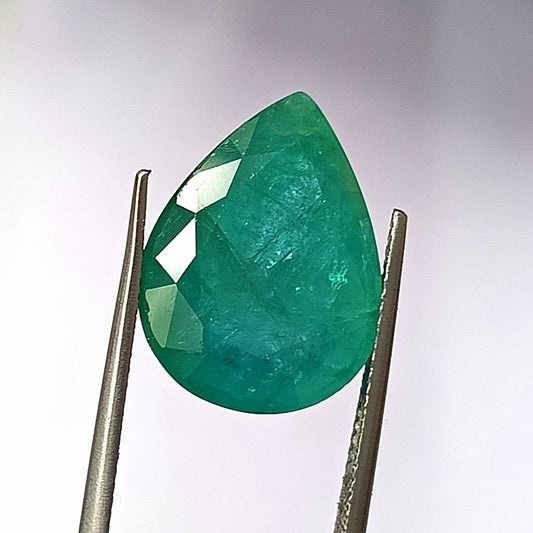 13.30 Carat 13.7X18X8.5 (WXLXD) Natural Zambian Pear Shaped Emerald