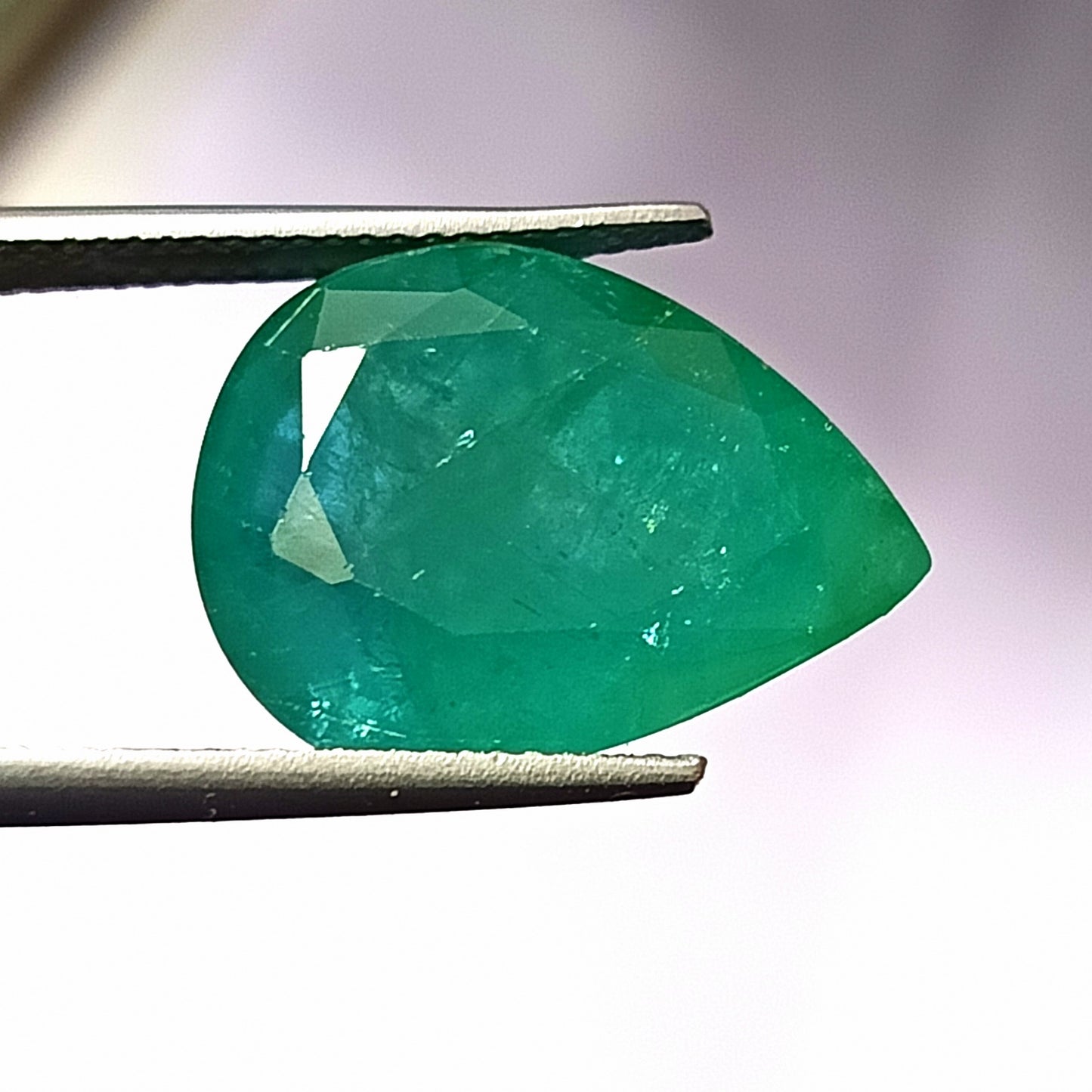 13.30 Carat 13.7X18X8.5 (WXLXD) Natural Zambian Pear Shaped Emerald