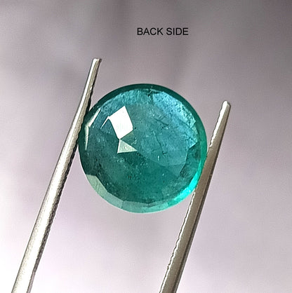 8.30 Carat 12.7X12.7X8 (WXLXD) Natural Zambian Round Cut Emerald