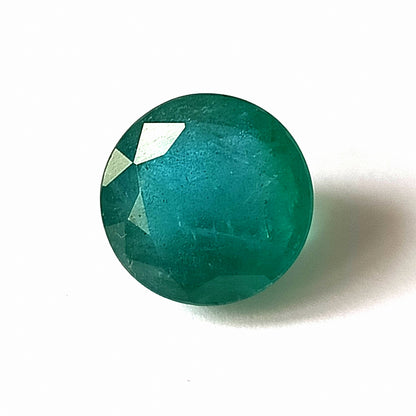 8.30 Carat 12.7X12.7X8 (WXLXD) Natural Zambian Round Cut Emerald