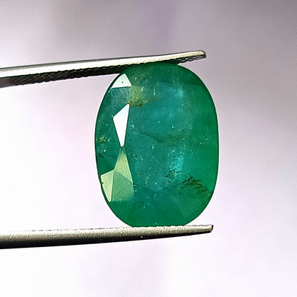 14.0 Carat 13X18X8.2 (WXLXD) Natural Zambian Oval Shaped Emerald