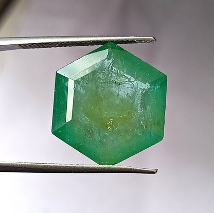 15.90 Carat 19.7X19.7X7.7 (WXLXD) Natural Zambian Hexagonal/Fancy Shaped Emerald