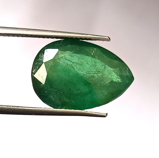 12 Carat 12.7X18X8 (WXLXD) Natural Zambian Pear Shaped Emerald