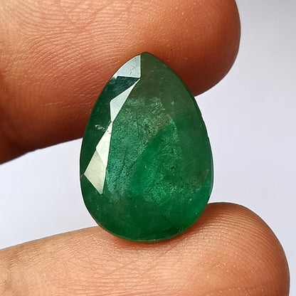 12 Carat 12.7X18X8 (WXLXD) Natural Zambian Pear Shaped Emerald