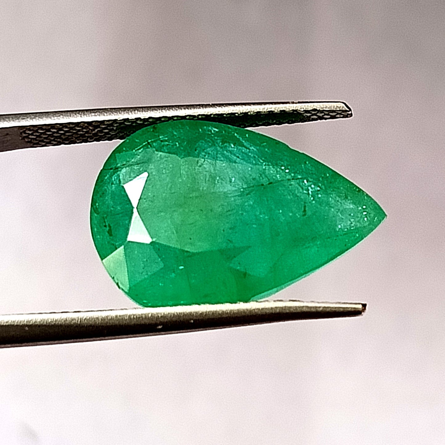 11.05 Carat 13X19X6.6 (WXLXD) Natural Zambian Pear Shaped Emerald