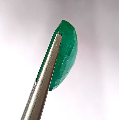 14.10 Carat 14.7X17.7X7.5 (WXLXD) Natural Zambian Oval Shaped Emerald