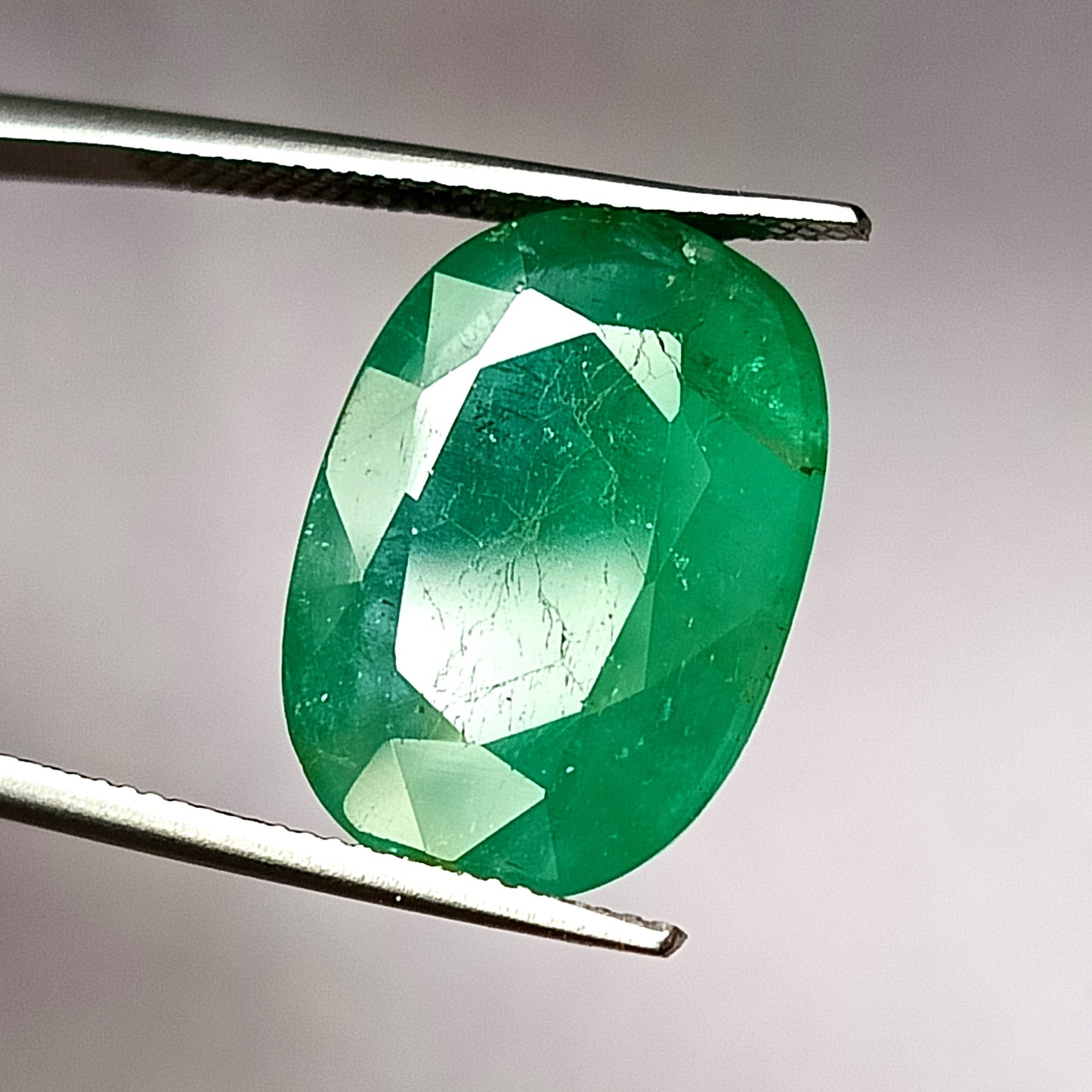 11.45 Carat 13.5X18.3X6.5 (WXLXD) Natural Zambian Oval Shaped Emerald