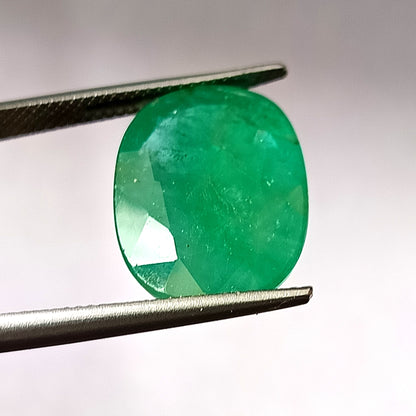 11.45 Carat 13.5X18.3X6.5 (WXLXD) Natural Zambian Oval Shaped Emerald