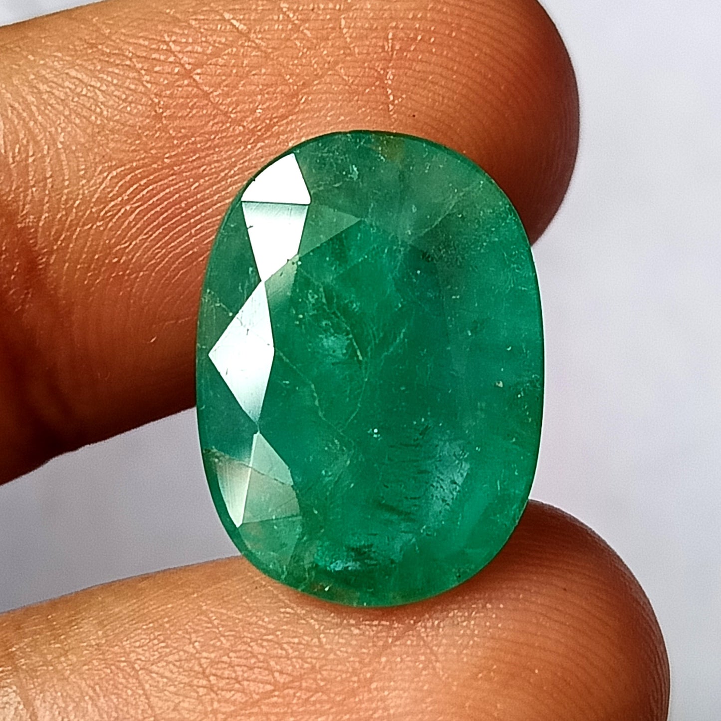11.45 Carat 13.5X18.3X6.5 (WXLXD) Natural Zambian Oval Shaped Emerald