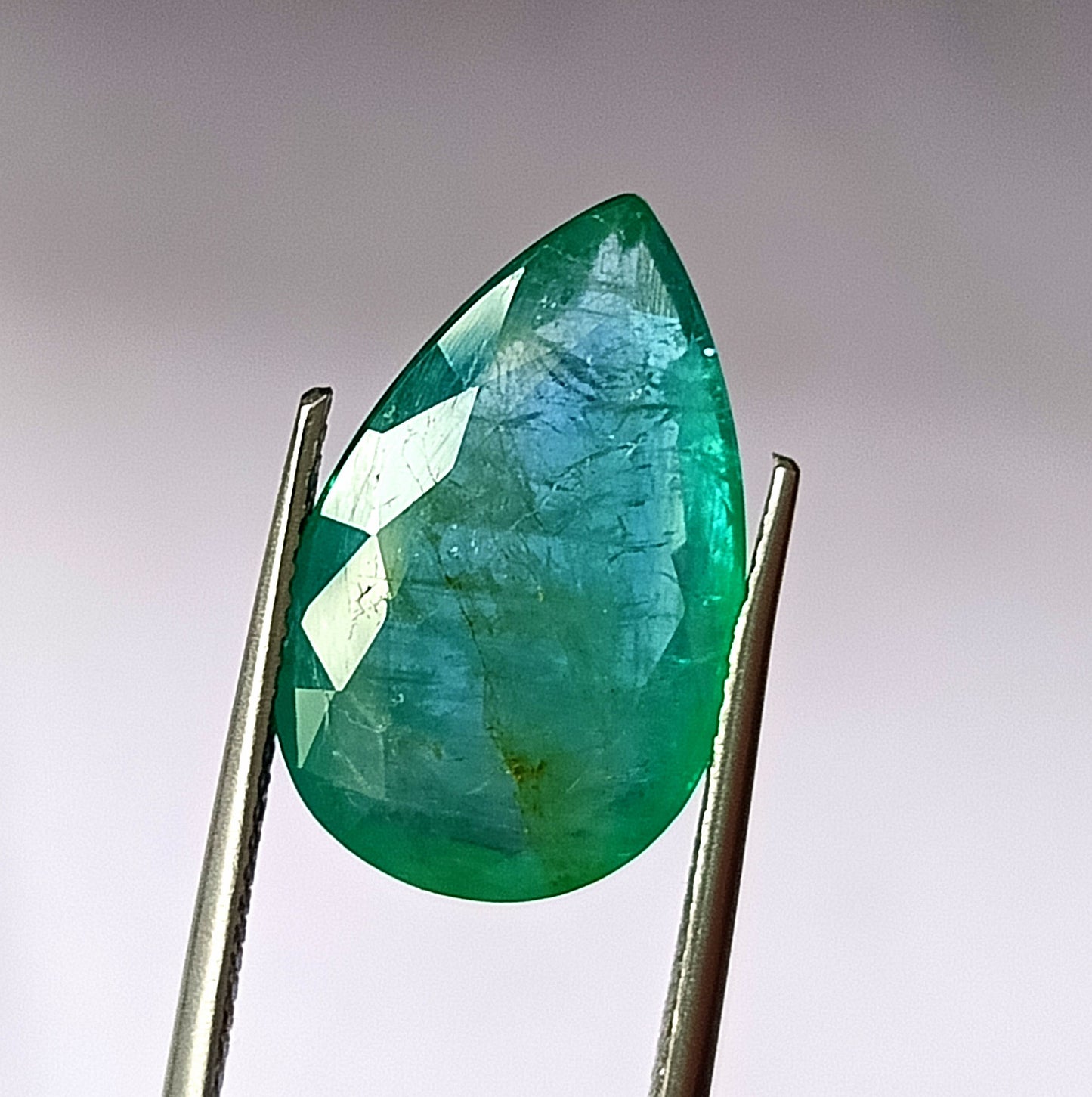 10.0 Carat 12X19.4X6.5 (WXLXD) Natural Zambian Pear Shaped Emerald