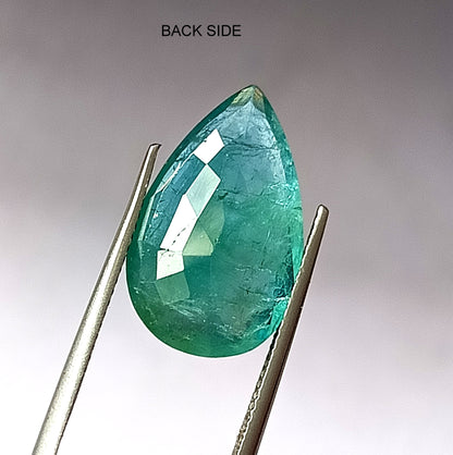 10.0 Carat 12X19.4X6.5 (WXLXD) Natural Zambian Pear Shaped Emerald