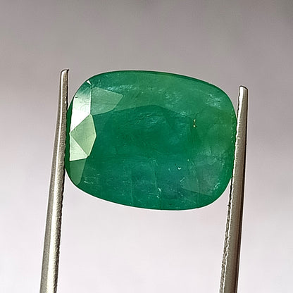 5.0 Carat 10X11.3X6.7 (WXLXD) Natural Zambian Elongated Cushion Cut Emerald